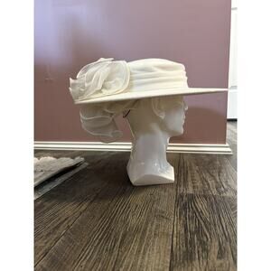 Sonni San Francisco 80’s 90’s Derby Hat Wool White Brimmed Ladies